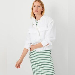 Ann Taylor Weekend Patch Pocket Bomber Jacket 828888